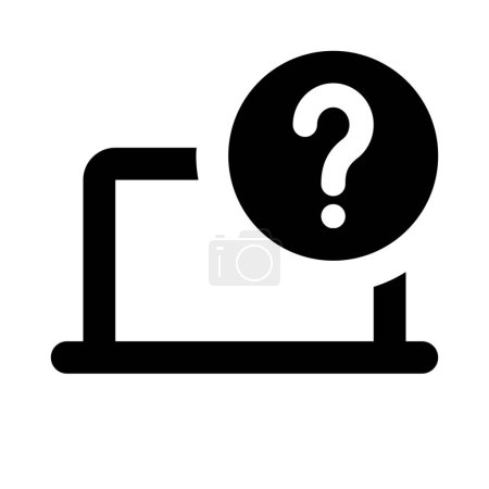 Illustration for Laptop displays a question mark for inquiries. - Royalty Free Image