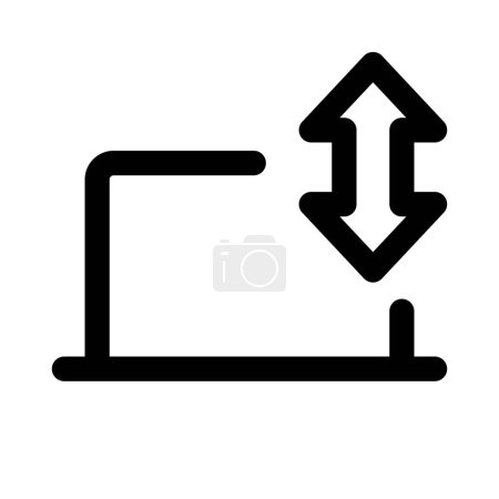 Illustration for Use a laptop to transfer data between devices. - Royalty Free Image