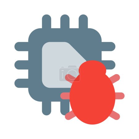 Ilustración de Detección y protección de virus incorporada en la CPU. - Imagen libre de derechos