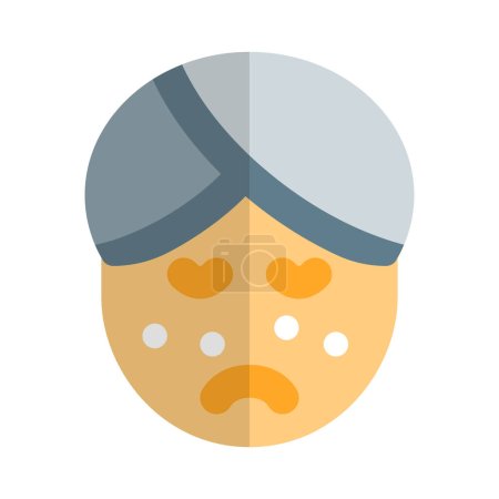 Illustration for Acne on the face of a oily skin type - Royalty Free Image