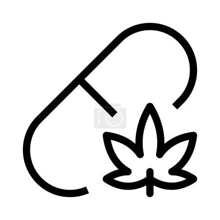 Illustration for Capsule containing the lab grown marijuana isolated on a white background - Royalty Free Image