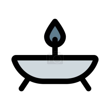 Ilustración de Artículos de decoración como velas aisladas sobre un fondo blanco - Imagen libre de derechos