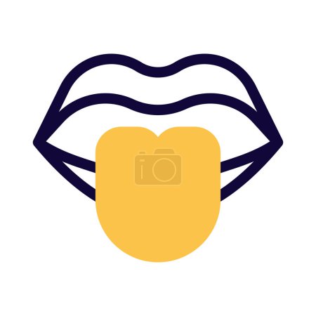Illustration for The tongue is a muscular organ in the mouth of most vertebrates that manipulates food - Royalty Free Image