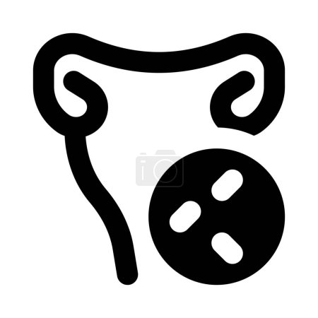 Illustration for Uterus infected with bacteria isolated on a white background - Royalty Free Image