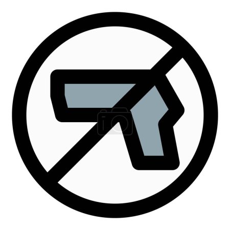 Ilustración de Restringido el uso de armas en locales particulares. - Imagen libre de derechos