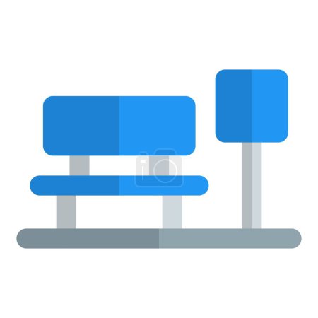 Illustration for Bus stop seating for waiting bus riders. - Royalty Free Image