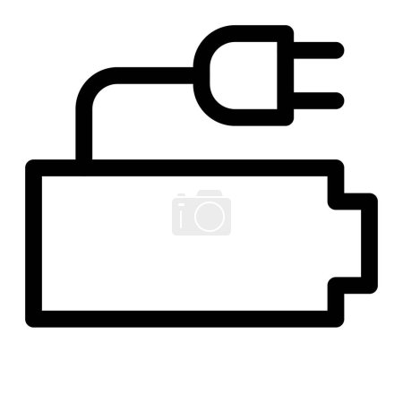 Ilustración de Usar una toma de corriente para cargar la batería. - Imagen libre de derechos