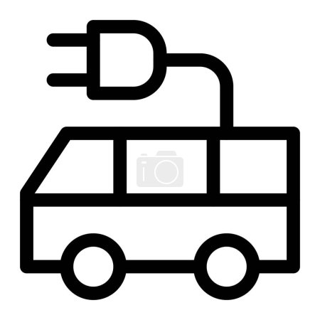 Ilustración de Autobús eléctrico ecológico tranquilo para el tránsito urbano. - Imagen libre de derechos