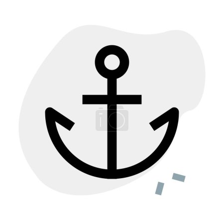 Illustration for Anchor device secured ship in place underwater. - Royalty Free Image