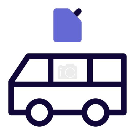 Illustration for Internal gasoline engine powered the bus. - Royalty Free Image