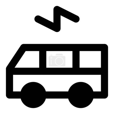 Illustration for Zero emissions, eco friendly quiet electric buses. - Royalty Free Image