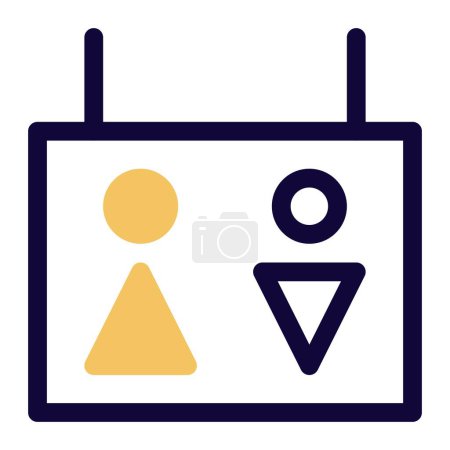 Illustration for Sign indicating the location of restrooms. - Royalty Free Image