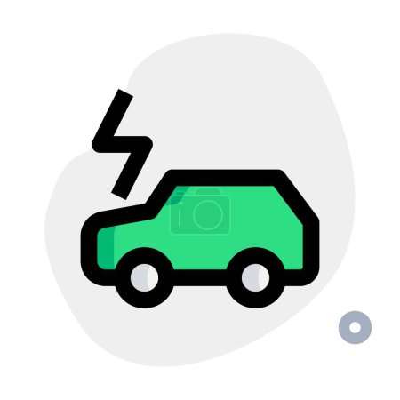 Ilustración de Vehículo ecológico alimentado por batería eléctrica. - Imagen libre de derechos
