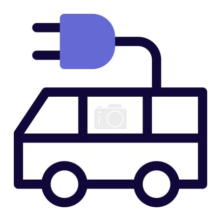 Ilustración de Autobús eléctrico ecológico tranquilo para el tránsito urbano. - Imagen libre de derechos