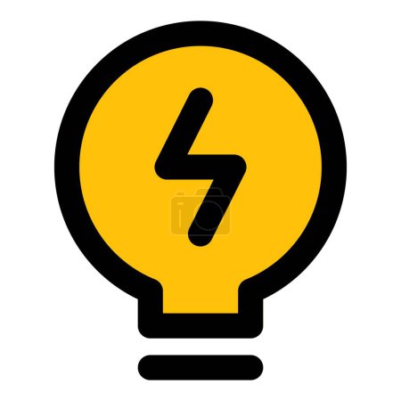 Téléchargez les illustrations : Ampoule s'allume avec puissance électrique. - en licence libre de droit