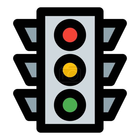 Illustration for Road intersection control system with traffic lights. - Royalty Free Image
