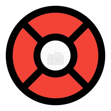 Illustration for Lifebuoy in harbor aids water rescue. - Royalty Free Image