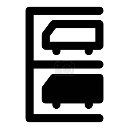Illustration for Orderly bus parking in designated area. - Royalty Free Image