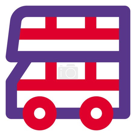 Ilustración de Doble cubierta o autobús de dos pisos para el transporte. - Imagen libre de derechos