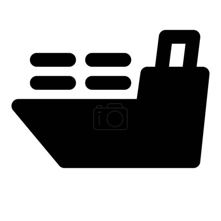 Téléchargez les illustrations : Les navires de marchandises empruntent les voies navigables pour transporter des marchandises. - en licence libre de droit