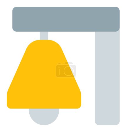 Illustration for Bell at harbor station signals departure time. - Royalty Free Image