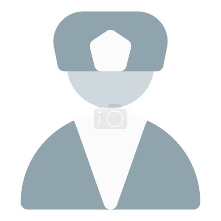 Illustration for Recognizable uniform wear by ship master. - Royalty Free Image