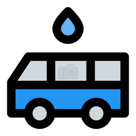 Téléchargez les illustrations : Bus zéro émission alimenté par de l'hydrogène durable. - en licence libre de droit