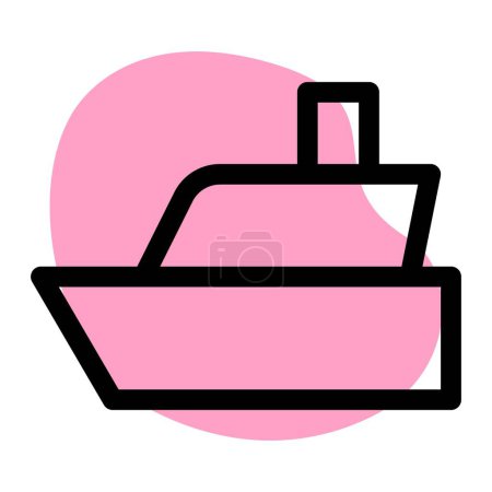 Illustration for Regular ferry service for passengers and vehicles. - Royalty Free Image