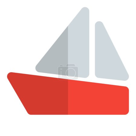 Illustration for Boat with sails driven by the wind. - Royalty Free Image