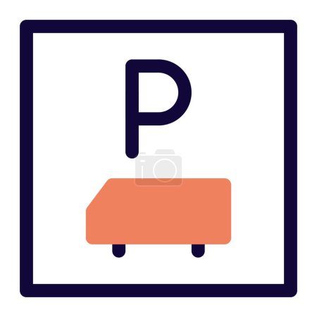 Illustration for Buses parked neatly in specified spot. - Royalty Free Image