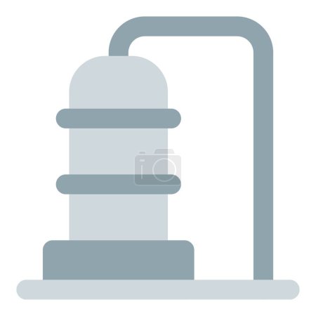 Illustration for Condensing liquid mixture in distillation process. - Royalty Free Image