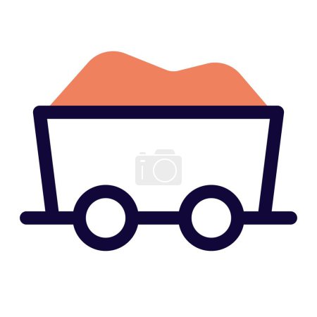 Illustration for Mining cart used for transporting extracted materials. - Royalty Free Image