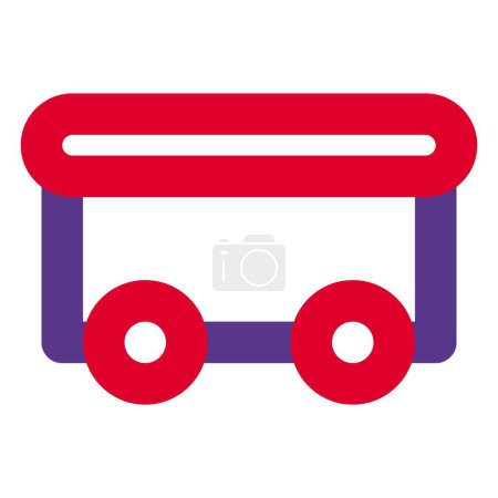 Illustration for Wheeled vehicle for transporting mined materials. - Royalty Free Image