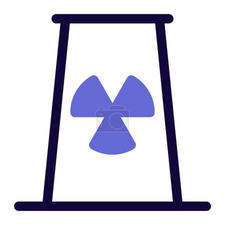 Téléchargez les illustrations : Centrale produisant de l'électricité par des réactions nucléaires. - en licence libre de droit