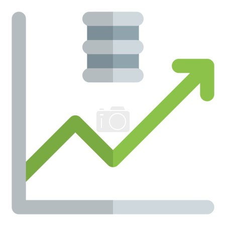 Illustration for Oil stocks increase in market uptrend. - Royalty Free Image