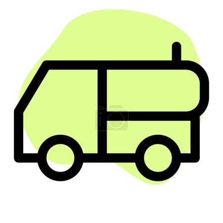 Ilustración de Camión petrolero transportando petróleo líquido en carreteras. - Imagen libre de derechos