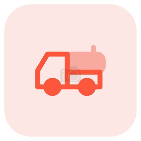 Ilustración de Camión petrolero transportando petróleo líquido en carreteras. - Imagen libre de derechos