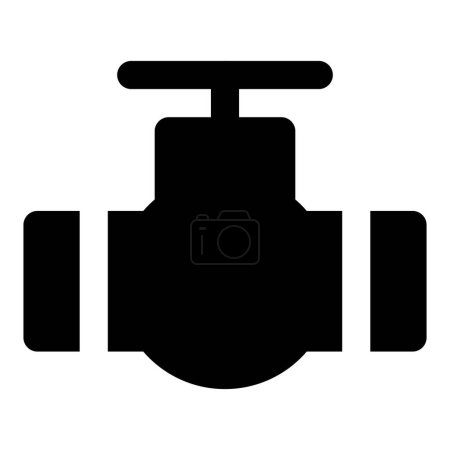 Illustration for Valve regulates or manages pipe flow. - Royalty Free Image