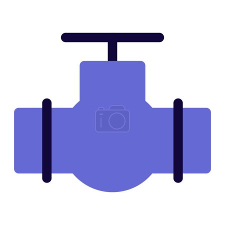 Illustration for Valve regulates or manages pipe flow. - Royalty Free Image