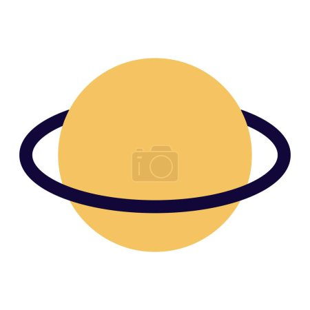 Illustration for Planet, celestial body surrounded by ring. - Royalty Free Image