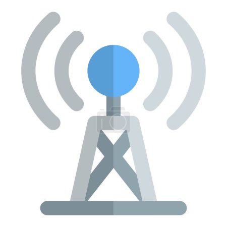 Illustration for Signal tower for transmitting communication signals. - Royalty Free Image