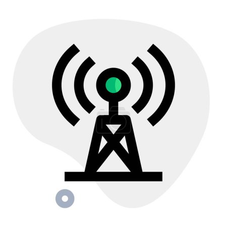 Illustration for Signal tower for transmitting communication signals. - Royalty Free Image