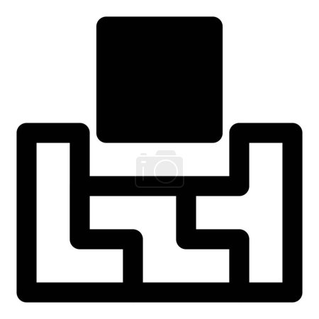 Ilustración de Tetris, un rompecabezas de bloques que caen. - Imagen libre de derechos