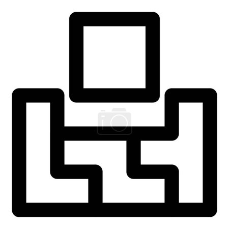 Ilustración de Tetris, un rompecabezas de bloques que caen. - Imagen libre de derechos