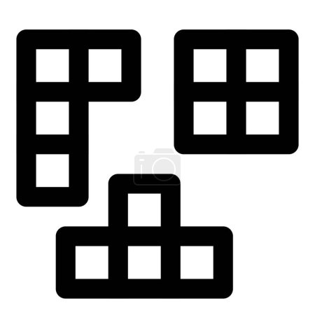 Ilustración de Tetris, arregla los bloques que caen para despejar las líneas. - Imagen libre de derechos