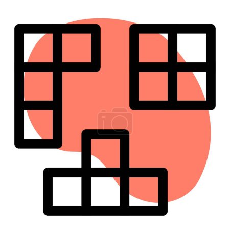 Ilustración de Tetris, arregla los bloques que caen para despejar las líneas. - Imagen libre de derechos