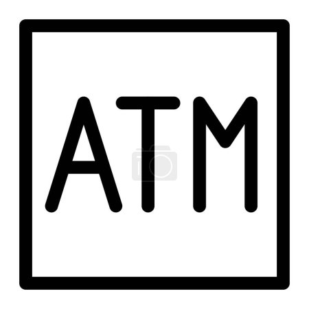Illustration for Sign indicating direction toward an ATM. - Royalty Free Image