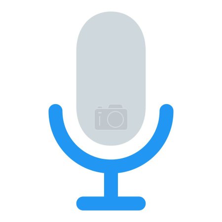 Illustration for Microphone captures audio sound for recording. - Royalty Free Image