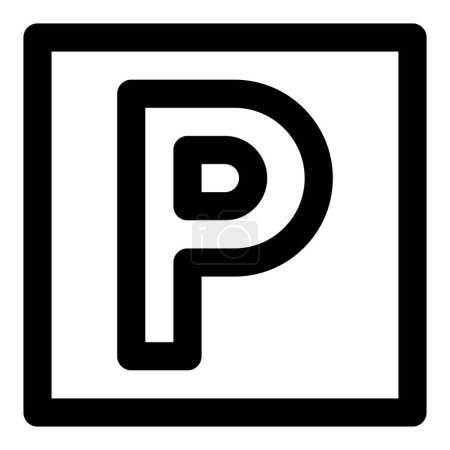 Illustration for Parking signage define specific area for vehicles. - Royalty Free Image