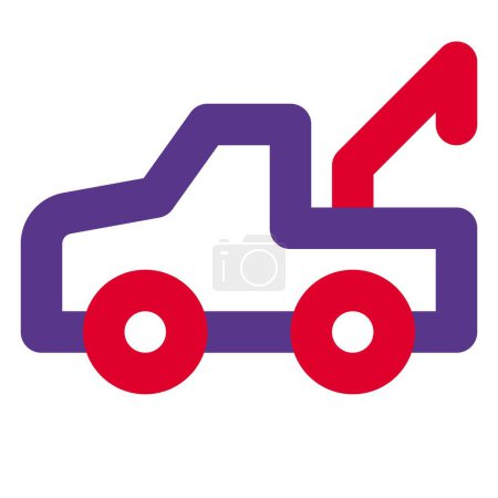 Téléchargez les illustrations : Camion de remorquage utilisé pour déplacer les véhicules handicapés. - en licence libre de droit